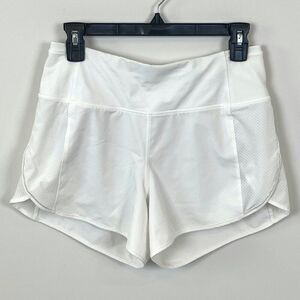 Lululemon White Real Quick Shorts Perforated Run Train Women’s W7ANVS Size 6